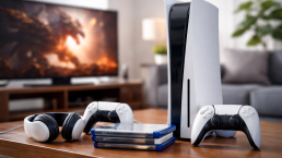 PlayStation 5 console with a protective shield symbolizing a protection plan for the device