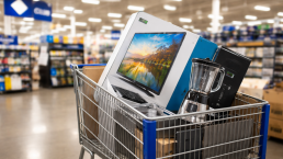 hands holding a Sam's Club membership card next to a laptop displaying an online warranty registration page