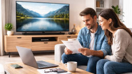 television with a shield icon symbolizing protection and warranty coverage options