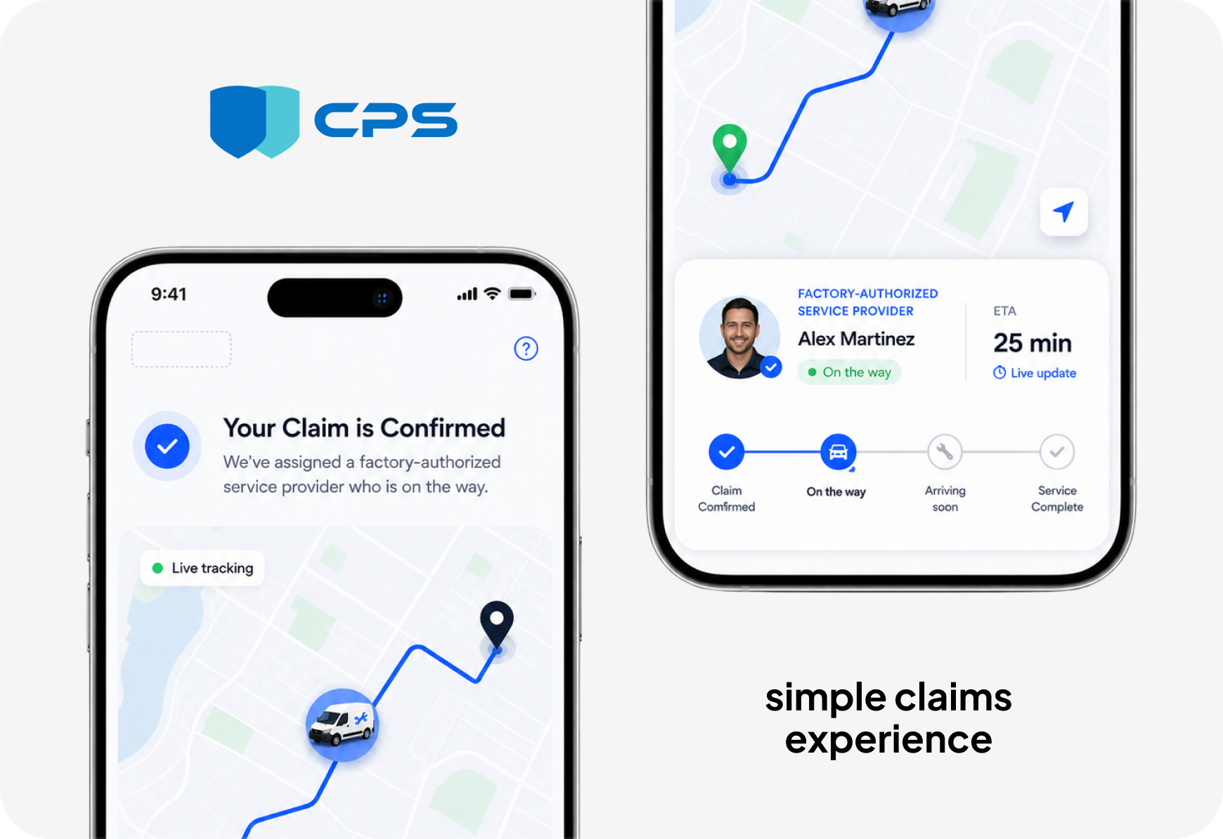 A simple claims experience from start to finish.